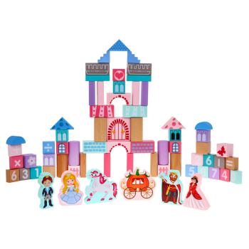 Zestaw drewnianych klocków dla dziewczynek 